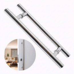 Puxador Inox Duplo Tipo H Tubular 1 metro - Construinox